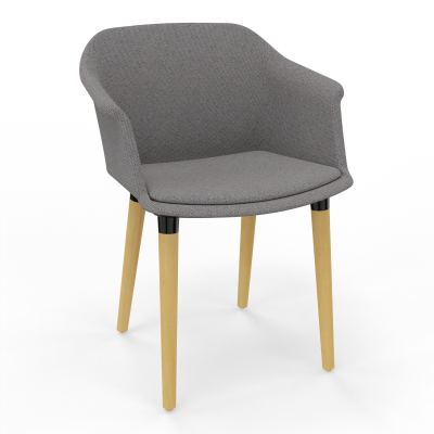 SCOTT FAUTEUIL TISSU 4 PIEDSBOIS BN XL