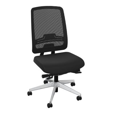 OSCAR 2 SIEGE ERGONOM.HD RESIL CADRE NOIR ASSISE TISSU+RP-ROUL SOL SOUPLE CB SQ IW
