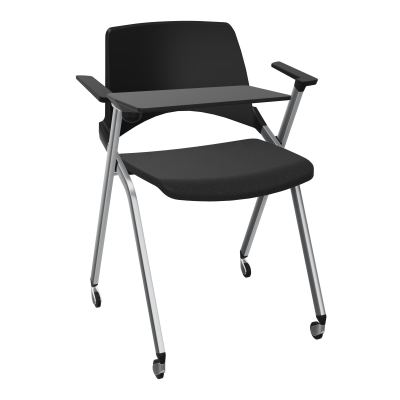EMI CHAISE 4P RLT DOS POLYP /ASS FIXE TISSU AVEC ACCOUDOIRS+TABLETTE A DROITE A6 SQ PU