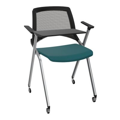 EMI CHAISE 4P RLT DOS RESIL /ASS FIXE TISSU AVEC ACCOUDOIRS+TABLETTE A DROITE A4 SQ UH