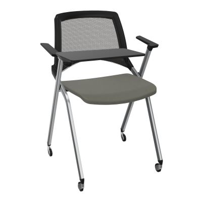 EMI CHAISE 4P RLT DOS RESIL / ASS FIXE TISSU AVEC ACCOUDOIRS+TABLETTE A DROITE UH CH SQ