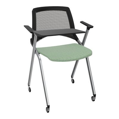 EMI CHAISE 4P RLT DOS RESIL / ASS FIXE TISSU AVEC ACCOUDOIRS+TABLETTE A DROITE UH E7 SQ