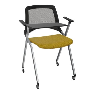 EMI CHAISE 4P RLT DOS RESIL / ASS FIXE TISSU AVEC ACCOUDOIRS+TABLETTE A DROITE UH E9 SQ