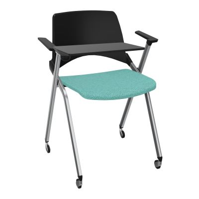 EMI CHAISE 4P RLT DOS POLYP / ASS PIVOT TISSU AVEC ACCOUDOIRS+TABLETTE A DROITE PU BG SQ
