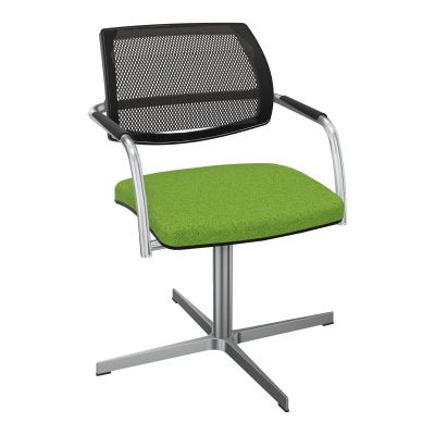 ISABEL SIEGE BD RESILLE 4 BRANCHES RETOUR POINT FIXE SANS MECANISME ASS.TISSU BK SQ IN
