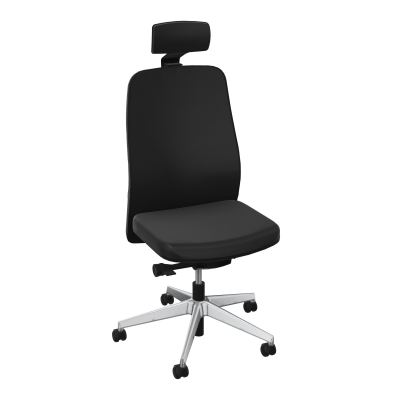 LEON SY LATERAL+TETIERE-DOS TISSU-COQUE ARRIERE NOIR-DUR FREIN EN CHARGE 50 MM