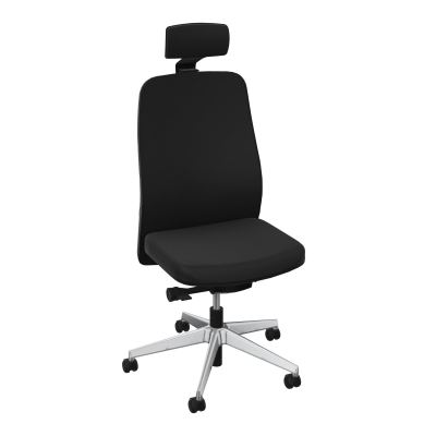LEON SY LATERAL+TETIERE-DOS TISSU-COQUE ARRIERE NOIR-ROUL SPLE FREIN EN CHARGE 50 MM