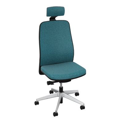 LEON SY LATERAL+TETIERE-DOS TISSU-COQUE ARRIERE NOIR-ROUL SOL DUR 50 MM