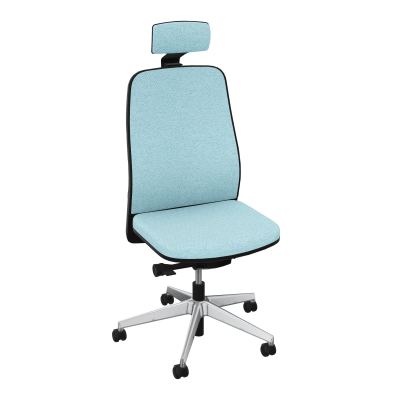 LEON SY LATERAL+TETIERE-DOS TISSU-COQUE ARRIERE NOIR-ROUL SOL DUR 50 MM