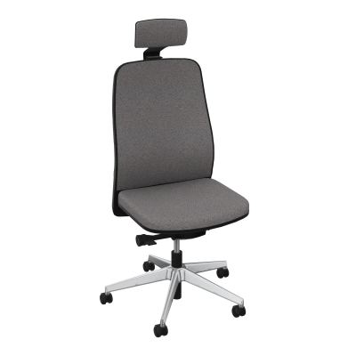 LEON SY LATERAL+TETIERE-DOS TISSU-COQUE ARRIERE NOIR-ROUL SOL DUR 50 MM