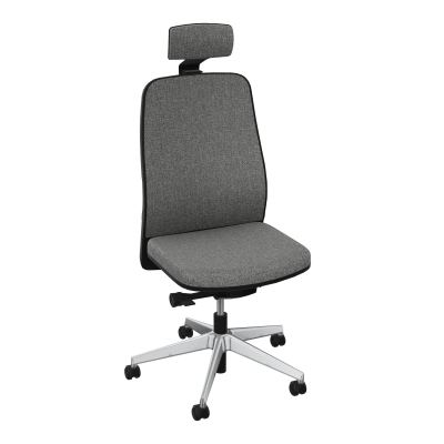 LEON SY LATERAL+TETIERE-DOS/ASS TISSU-CADRE NOIR-DUR FREIN HORS CHARGE 50 MM