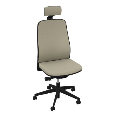 LEON SY LATERAL+TETIERE-DOS/ASS TISSU-CADRE NOIR-DUR FREIN HORS CHARGE 50 MM