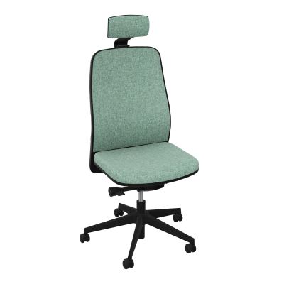 LEON SY LATERAL+TETIERE-DOS/ASS TISSU-CADRE NOIR-DUR FREIN HORS CHARGE 50 MM