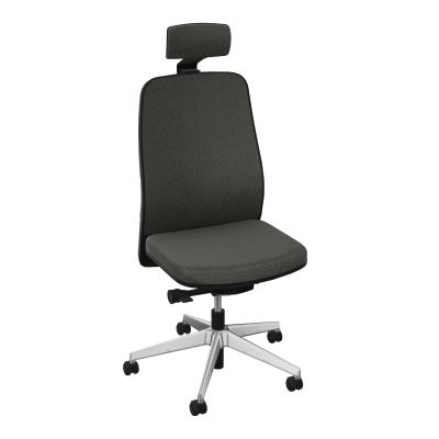 LEON SY LATERAL+TETIERE-DOS/ASS TISSU-CADRE NOIR-DUR FREIN EN CHARGE 50 MM