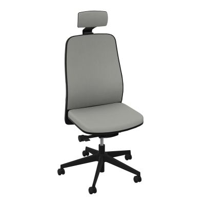 LEON SY LATERAL+TETIERE-DOS/ASS TISSU-CADRE NOIR-DUR FREIN EN CHARGE 50 MM