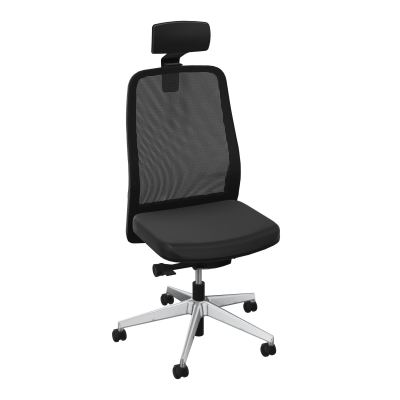 LEON SY LATERAL+TETIERE-DOS RESIL-CADRE NOIR-DUR FREIN EN CHARGE 50 MM