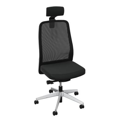 LEON SY LATERAL+TETIERE-DOS RESIL-CADRE NOIR-DUR FREIN EN CHARGE 50 MM