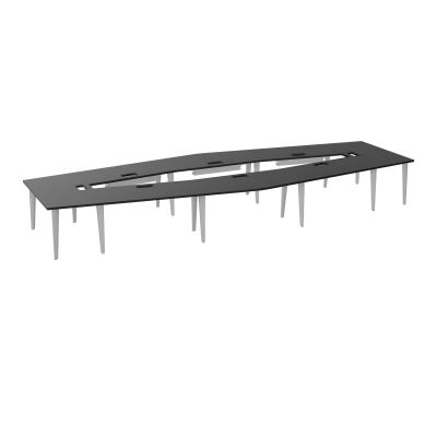 TABLE EN LOSANGE 16P L577XP217/142,5 EP30 4 PLT DRT L140+2 PLT TRAPEZE INT+2 PLT TRAPEZE