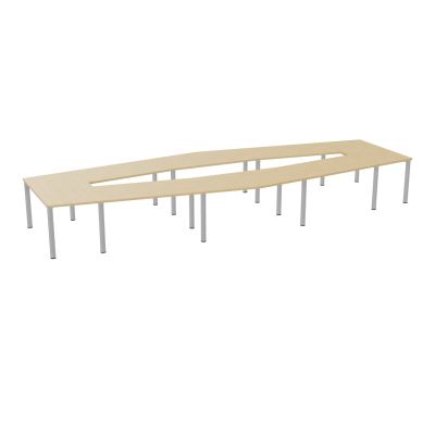 TABLE EN LOSANGE 16P L577XP217/142,5 EP30 4 PLT DRT L140+2 PLT TRAPEZE INT+2 PLT TRAPEZE