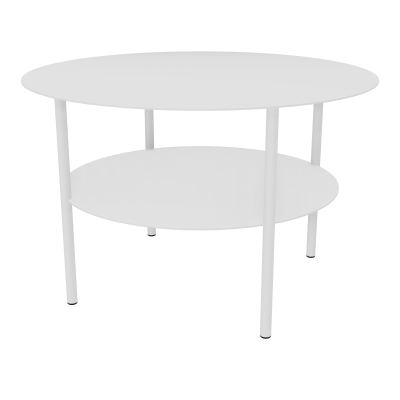 ZELIE T BASSE RONDE D67 H43 CM SUR 4 PIEDS FX METAL LISSE BLANC RAL9010 SO