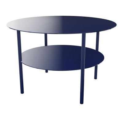 ZELIE T BASSE RONDE D67 H43 CM SUR 4 PIEDS FX METAL LISSE BLEU COBALT RAL5013 X4