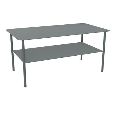 ZELIE T BASSE RECT. L90 P50 H43 CM SUR 4 PIEDS FX METAL STRUCTURE GRIS SOURIS RAL900 SU