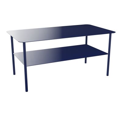 ZELIE T BASSE RECT. L90 P50 H43 CM SUR 4 PIEDS FX METAL LISSE BLEU COBALT RAL5013 X4