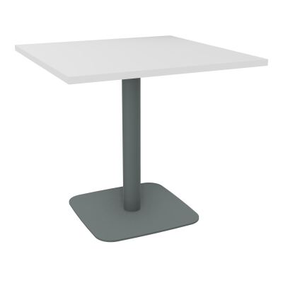 TABLE CARRÉE 80X80 CM PIED CENTRAL H73,5 CM  ÉP. 25 MM  MG SU
