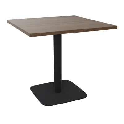 TABLE CARRÉE 80X80 CM PIED CENTRAL H73,5 CM  ÉP. 25 MM  N6 ZP