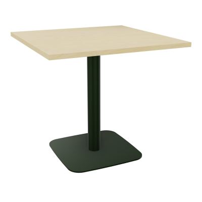 TABLE CARRÉE 80X80 CM PIED CENTRAL H73,5 CM  ÉP. 25 MM  N8 ST
