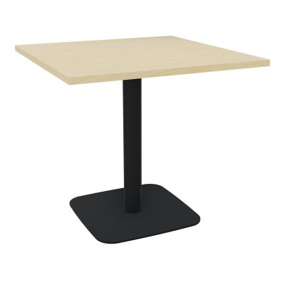 TABLE CARRÉE 80X80 CM PIED CENTRAL H73,5 CM  ÉP. 25 MM  N8 ZP
