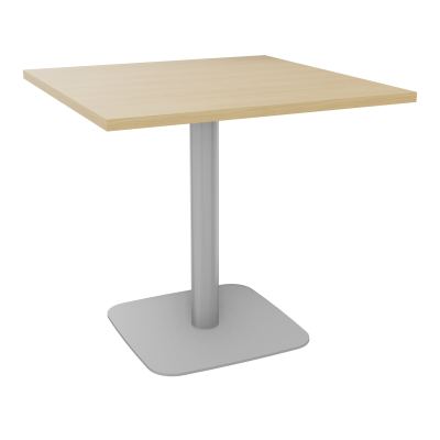TABLE CARRÉE 80X80 CM PIED CENTRAL H73,5 CM  ÉP. 25 MM  R1 SA