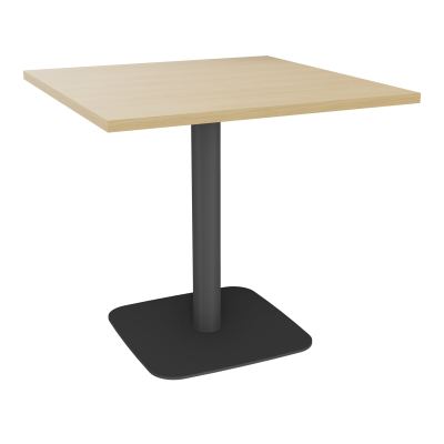 TABLE CARRÉE 80X80 CM PIED CENTRAL H73,5 CM  ÉP. 25 MM  R1 SC