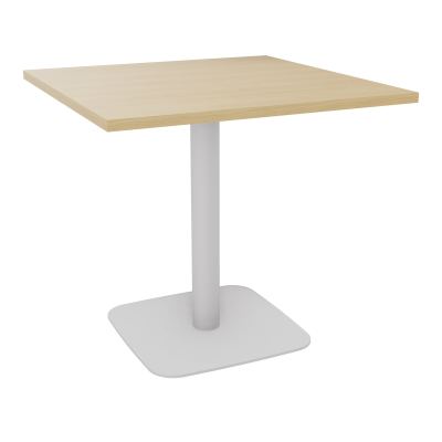 TABLE CARRÉE 80X80 CM PIED CENTRAL H73,5 CM  ÉP. 25 MM  R1 SD