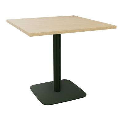 TABLE CARRÉE 80X80 CM PIED CENTRAL H73,5 CM  ÉP. 25 MM  R1 ST