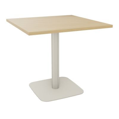 TABLE CARRÉE 80X80 CM PIED CENTRAL H73,5 CM  ÉP. 25 MM  R1 ZC