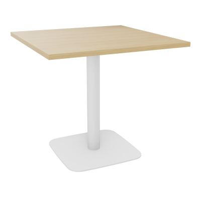 TABLE CARRÉE 80X80 CM PIED CENTRAL H73,5 CM  ÉP. 25 MM  R1 ZO