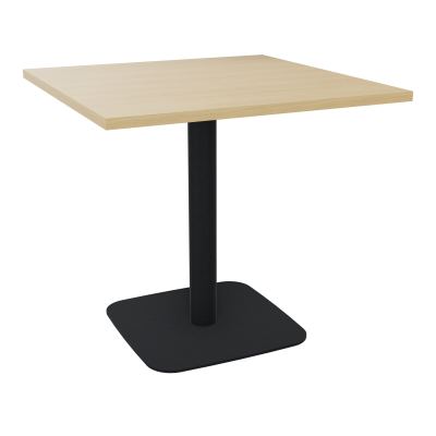 TABLE CARRÉE 80X80 CM PIED CENTRAL H73,5 CM  ÉP. 25 MM  R1 ZP