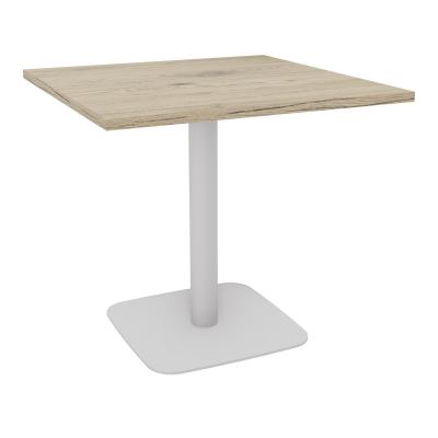 TABLE CARRÉE 80X80 CM PIED CENTRAL H73,5 CM  ÉP. 25 MM  R3 SD