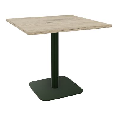 TABLE CARRÉE 80X80 CM PIED CENTRAL H73,5 CM  ÉP. 25 MM  R3 ST