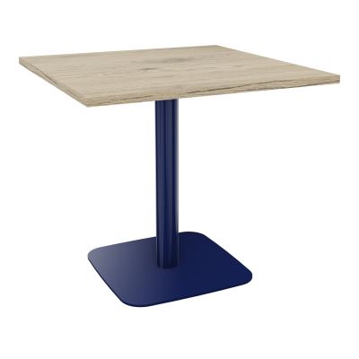 TABLE CARRÉE 80X80 CM PIED CENTRAL H73,5 CM  ÉP. 25 MM  R3 X4