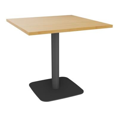 TABLE CARRÉE 80X80 CM PIED CENTRAL H73,5 CM  ÉP. 25 MM  R5 SC