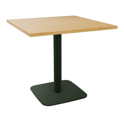 TABLE CARRÉE 80X80 CM PIED CENTRAL H73,5 CM  ÉP. 25 MM  R5 ST