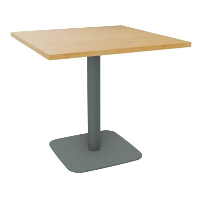 TABLE CARRÉE 80X80 CM PIED CENTRAL H73,5 CM  ÉP. 25 MM  R5 SU
