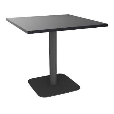 TABLE CARRÉE 80X80 CM PIED CENTRAL H73,5 CM  ÉP. 25 MM  R9 SC