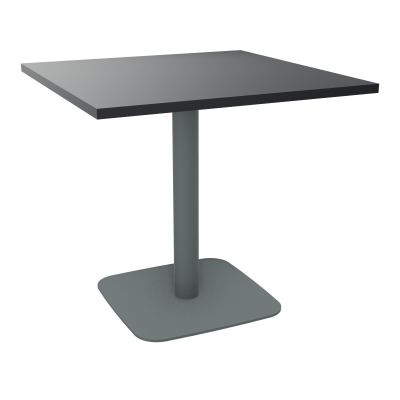 TABLE CARRÉE 80X80 CM PIED CENTRAL H73,5 CM  ÉP. 25 MM  R9 SU