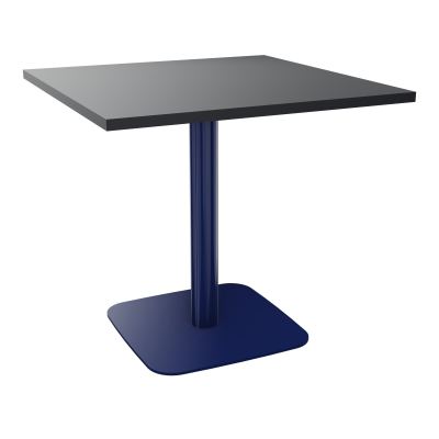 TABLE CARRÉE 80X80 CM PIED CENTRAL H73,5 CM  ÉP. 25 MM  R9 X4