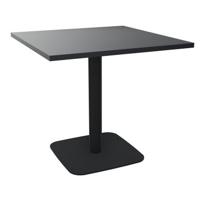 TABLE CARRÉE 80X80 CM PIED CENTRAL H73,5 CM  ÉP. 25 MM  R9 ZP