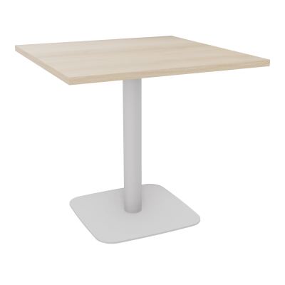 TABLE CARRÉE 80X80 CM PIED CENTRAL H73,5 CM  ÉP. 25 MM  RZ SD
