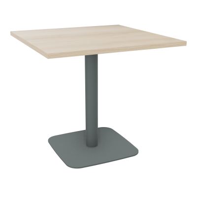TABLE CARRÉE 80X80 CM PIED CENTRAL H73,5 CM  ÉP. 25 MM  RZ SU